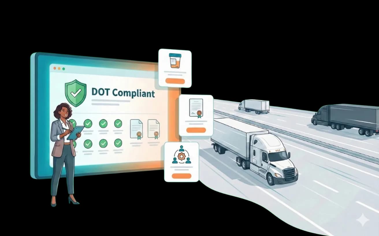 Compliance dashboard with carrier on the road